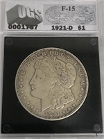 1921-D Slab Morgan Dollar F 15