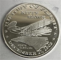 1 oz. Kitty Hawk Silver Round 1903-2003 Ohio