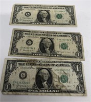(3) $1 Barr Dollars, (1) San F CA, (2) Chicago