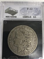 Slabbed 1885 O F 12 Silver Morgan Dollar