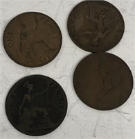(4) Great Britain Coins 1919, 1917, 1896, 1948
