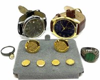 Lot of Asst. Jewelry, Watches, Pocketknife.