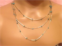 Sterling Liquid Silver Turquoise Necklace