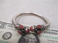 Sterling Silver/Brass Bracelet w/ Stones -