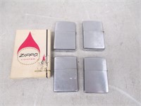 5 Classic Zippo Lighters Circa 1930s-1960s