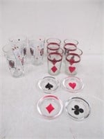 Local P/U Only Poker Themed Glassware -