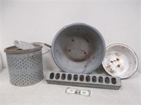 Enamel Bowls/Basins, Vintage Minnow Bucket