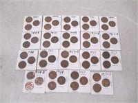 Lot of 19 Carded 3 Wheat Penny Sets 1940s-50s