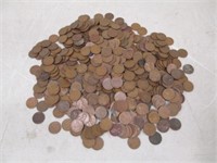Lot of 500 Wheat Pennies From the 1910s-50s