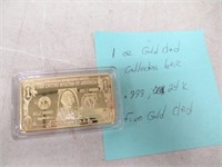 1 Ounce Gold Clad Collector Bar