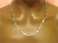 Sterling Silver Heavy Figaro Chain Necklace