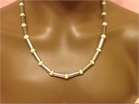 Sterling Silver Bamboo Style Necklace