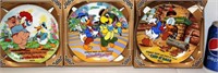 3 Piece Set Donald Duck 50th Birthday Plates