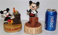 2 Mickey Mouse Music Boxes Piano & Conductor
