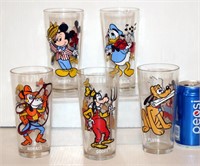 5 Disney & Pepsi Glasses 1978 Horace, Goofy