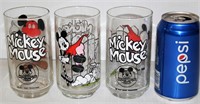 3 Vintage Mickey Mouse Club Glasses