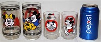 4 Vintage Mickey Mouse Club Glasses 2 Sizes