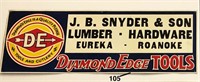Diamond Edge store sign J.B. SNYDER