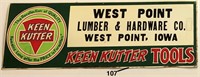 KEEN KUTTER store sign West Point IA