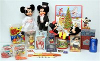 Lot of Misc Mickey Mouse Toys, Balloons, Dolls