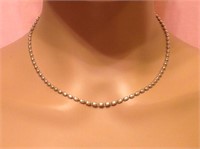 Sterling Silver Beaded Necklace Chain