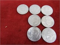 (6)US Coins. Eisenhower Dollar coins.