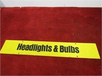 Vintage metal sign. Double sided. Headlights
