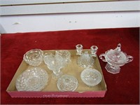 Assorted clear glassware lot.