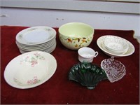 Assorted vintage dishes.