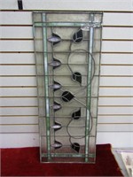 Antique leaded glass window. 16" by 40"