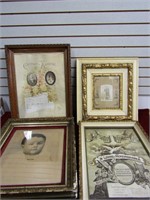 (4)Antique wood picture frames.