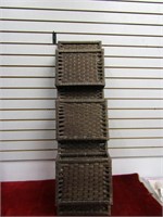 Wall hanging file baskets. 12" by 42"
