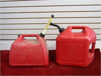 (2)Plastic fuel cans w/nozzles.