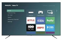 New Philips 75" 4K UHD ROKU HDR LED Smart TV