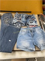 Two Pair Shorts, One Jeans, Girls Size 12
