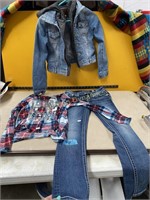 Girls Jeans Jacket, Jeans & Shirt