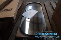 Ovalt spejl m/sort metalramme, 100x40cm