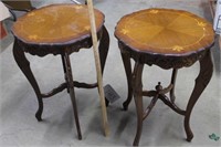 PAIOR OF ANTIQUE FRENCH INLAID LAMP TABLES
