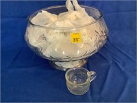 Punch Bowl with 9 Cups