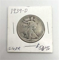 1939-D Walking Liberty Half Dollar