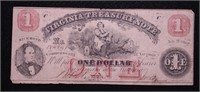 1860 VIRGINIA 1 $ TRESURY NOTE  VF
