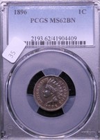 1896 PCGS MS62 BN INDIAN HEAD CENT
