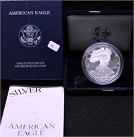 2002 W PROOF SILVER EAGLE W BOX PAPERS