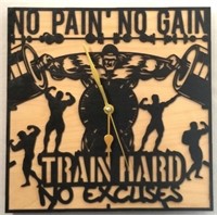 New Handmade No Pain No Gain Clock