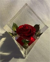 Hand Carved Red Rose