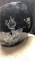 Black Flowered Vase