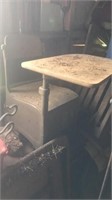 Antique metal school desk dirty but appears in