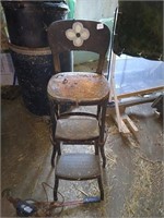 Metal step stool.
