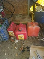 Group of 3 gas cans
