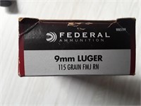 9 mm LUGER 115 GR. FMJ RN  FEDRAL